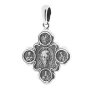Neck cross, silver 925 with black, 35x23mm, O 13356