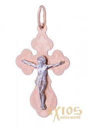 The cross «Crucifixion», gold 585, 20x15mm, О п01177 - фото