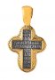 Neck cross, silver 925, with gilding and blackening, 30x16mm, O 131791