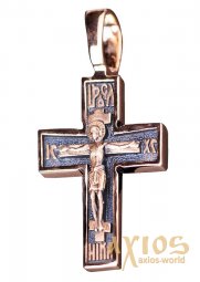 The cross «Crucifixion», gold 585, with blackening 33x18mm, О п01406 - фото