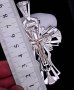 Neck cross, silver 925, inset gold 585, height 80mm, O 131442