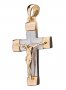 Silver cross from white and yellow gold 585 ° Op01965