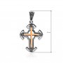Silver cross with gold, without stones
