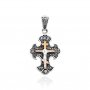 Silver cross with gold, vest