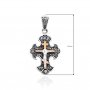 Silver cross with gold, vest