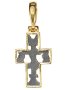 Cross propyl, small, silver 925 ° with gilding