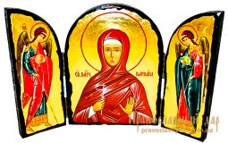 Icon Antique Holy Martyr Barbara Skladen triple - фото