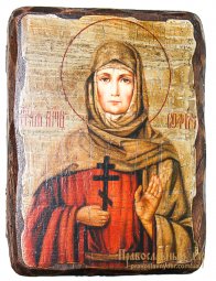 Icon Antique Holy Martyr Sofia 17h23 cm - фото