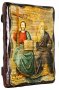 Icon Antique Holy Trinity 17h23 cm