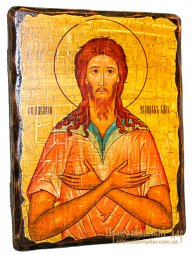 Icon of antique holy man of God, Rev. Alex 17h23 cm - фото