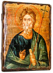 Icon Antique Holy Apostle Andrew 17h23 cm - фото