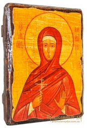 Icon Antique Holy Martyr Barbara 17h23 cm - фото