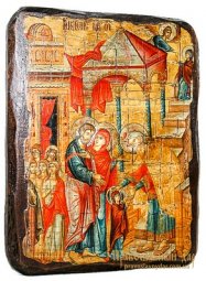 Icon antique Presentation of Mary 17h23 cm - фото