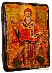 Icon antique saint Saint Spyridon 17h23 cm - фото