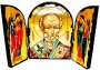 Icon of St. Nicholas antique Skladen triple