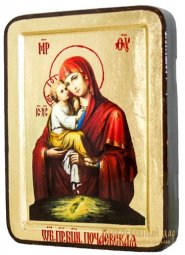 Икона Пресвятая Богородица Почаевская Греческий стиль в позолоте 13x17 см - фото