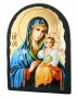 Икона под старину Пресвятая Богородица Неувядаемый цвет с позолотой 17x21 см арка