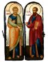 Икона под старину Святые Апостолы Петр и Павел Складень двойной