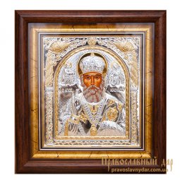 Icon of St. Nicholas the Wonderworker 23x26 ​​cm Greece - фото