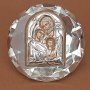 Icon in the Crystal Holy Family 8x8 cm Greece