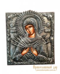 Icon of the Holy Theotokos Semistrelnaya 22x26 cm Greece - фото