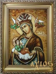 Amber icon of the Theotokos Milkgiver 20x30 cm - фото