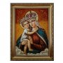 Amber icon of Virgin Mary and Child Christ 20x30 cm 