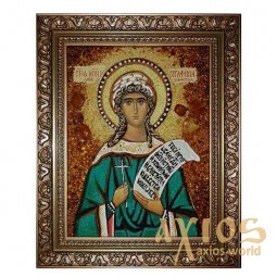 Amber Icon of St. Serafima Rimskaya 20x30 cm - фото