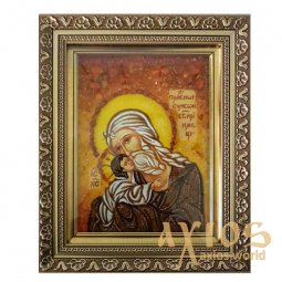 Amber icon of St. Simeon Bogopriemets 20x30 cm - фото