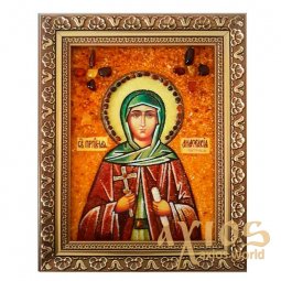 Amber icon of St. Anastasiya Patrikiya 20x30 cm - фото