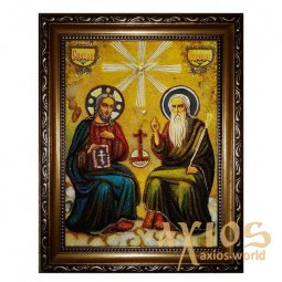 Amber icon of the Holy Trinity 20x30 cm - фото