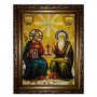 Amber icon of the Holy Trinity 20x30 cm