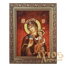 Amber icon of the Theotokos Fat Mountain 20x30 cm - фото