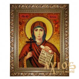 Amber icon of Holy Martyr Natalia 20x30 cm - фото