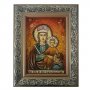 Amber icon of Virgin Mary Before Christmas 20x30 cm