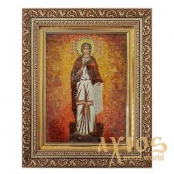 Amber icon of Holy Martyr Antonina Nicaea 20x30 cm - фото