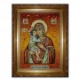 Amber icon of the Theotokos Eletskaya 20x30 cm