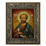 Amber icon of the Holy Apostle Simon Zilot 20x30 cm