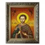 Amber icon of Holy Martyr Victor 20x30 cm
