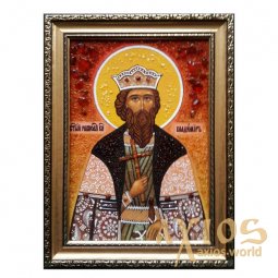 Amber icon of St. Vladimir 20x30 cm - фото