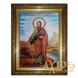 Amber icon of St. Paul 20x30 cm - фото