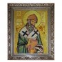 Amber icon of the Holy Spiridon Trimifuntsky 20x30 cm