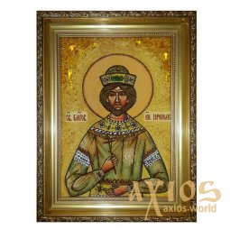 Amber icon of Holy Prince Jaropolk 20x30 cm - фото