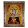 Amber icon of Saint Ludmila Czech 20x30 cm