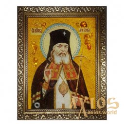 Amber icon of St. Luke and Healer Crimean 20x30 cm - фото