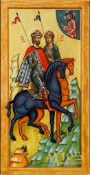 Icon of Saint Prince Boris and Gleb 19x37 cm - фото