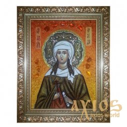 Amber Icon Holy Martyr Iraida (Raisa) 15x20 cm - фото