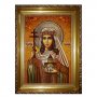 Amber Icon Holy Blessed Tamar the Tsarina Georgian 15x20 cm