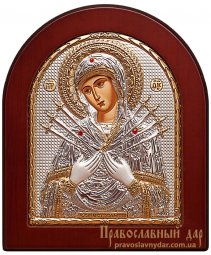 Icon of the Holy Theotokos Semistrelnaya 5x7 cm - фото