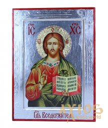 Icon of the Savior in silver Greek style 21x29 cm, only in Axios - фото
